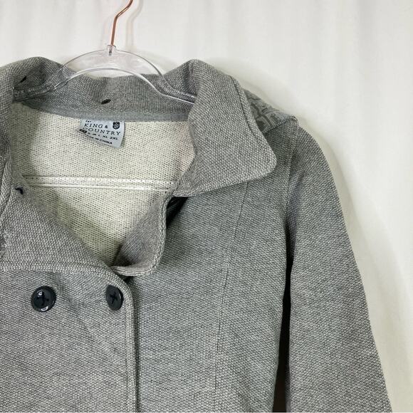 For King & Country | Gray Double-Breasted Peacoat Cotton Polyester Patch XS - Picture 3 of 8